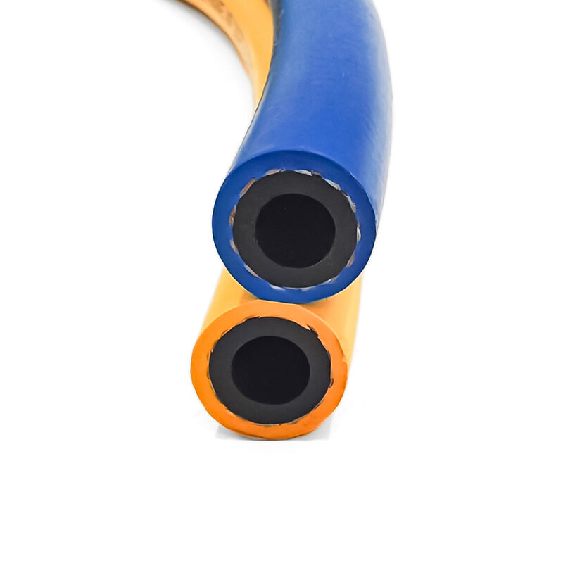 Υψηλής απόδοσης σωλήνας ζύλωσης διπλών σωλήνων με ενισχυμένη πλέξιμο από ίνες και πιστοποίηση EN ISO 3821 για εφαρμογές οξυγόνου-ακετυλενίου